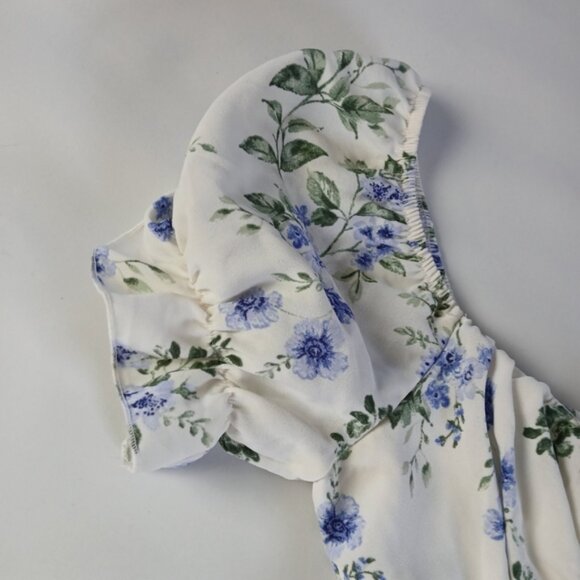 NWT New Inspired Hearts Floral Short Sleeve Tiered Mini Dress Juniors M - Picture 4 of 10